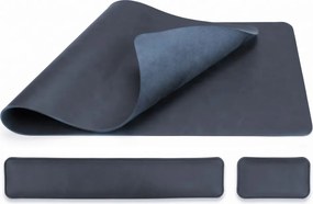 Podložka na stôl 80 × 40 cm s opierkami zápästia – 3-dielna sada - tmavomodrá