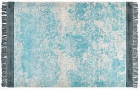 Viskózový koberec 160 x 230 cm modrá/béžová AKARSU Beliani