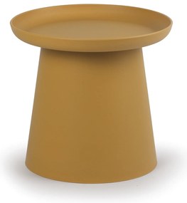 Plastový kávový stolík FUNGO, priemer 500 mm, okrový