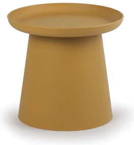 Plastový kávový stolík FUNGO, priemer 500 mm, okrový
