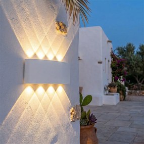 Vonkajšia nástenná lampa biela vrátane LED 10-svetlo IP54 - Silly