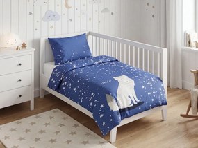Svietiace bavlnené obliečky do postieľky MAGIC STARS modré Rozmer obliečky: 40 x 60 cm | 100 x 135 cm