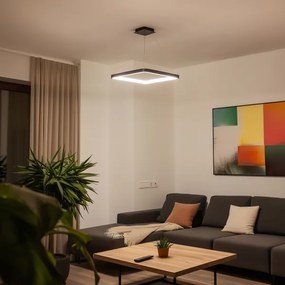 Brilagi - LED stmievateľný luster na lanku FALCON SLIM LED/50W/230V 50x50 cm čierna + diaľkový ovládač