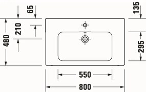 Duravit 23998000002 - Závesné umývadlo D-CODE 80 x 48 cm keramika/lesklá biela