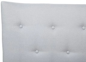 Svetlosivá čalúnená posteľ Chesterfield 140x200 cm SAVERNE Beliani