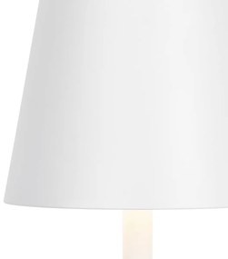 Sada 2 vonkajších stolových lamp bielych vrátane LED a nabíjateľného stmievača - Janet