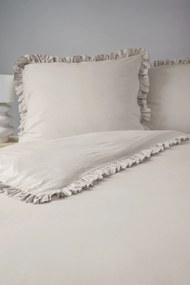 Posteľná obliečka s volánikom Beige 200x220/2×70x80 cm – 100% bavlna, boho, nežehlivá