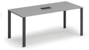 Stôl PRIMO INFINITY 1800 x 900 x 750, sivá + stolná zásuvka TYP II, čierna