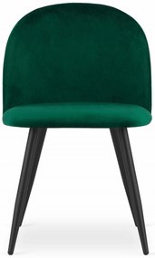 Dekorstudio Zamatová jedálenská stolička BELLO - tmavo zelená