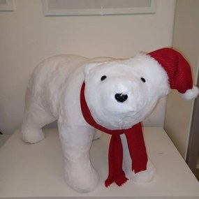 DECOLED Plyšový medvedík, 70 x 28 x 44 cm, biely