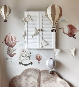 Dekoračný lietajúci balón béžová – dekorácia do detskej izby S-28cm x 16cm