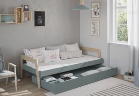 Detská posteľ reicca s úložným priestorom 90 x 200 cm zelená MUZZA