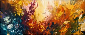 Obraz - Abstraktná maľba kvetov (120x50 cm)
