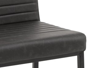 furniture-nabytek.cz - Čalúnená stolička Wingston z umelej kože a kovu, nosnosť 250 kg, šedá