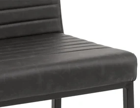 furniture-nabytek.cz - Čalúnená stolička Wingston z umelej kože a kovu, nosnosť 250 kg, šedá