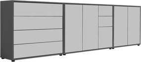 XXXLutz ŠIROKÁ KOMODA, antracitová, biela, 263,5/73/33 cm MID.YOU - Komody - 001067013003