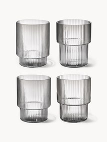 Ručne fúkané reliéfne poháre Ripple, 200 ml, 4 ks