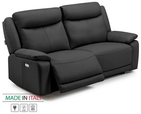 Kožená pohovka CONTINENTAL s elektrickou funkciou relax 2P, elektrické, čierna (nero 308)