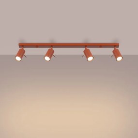 Sollux SL.1510 - Bodové svietidlo RING 4xGU10/10W/230V červená