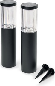 Solárne cestné svietidlá, drážkované, 2 ks