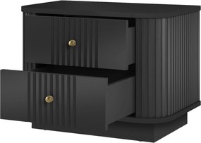 Sada nočných stolíkov Vespera 56 cm na sokli - čierna / zlatá