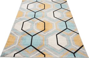 TA Koberec C569B ŠEDÁ/TURQUOIS AZURE Rozmer: 80x150 cm