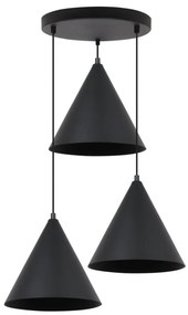 Závesné svietidlo Soho, 3x čierne kovové tienidlo, (fi 25cm), o