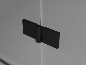 Mexen Lunar, pravostranný výklopný sprchový kút 85 x 90 cm, číre sklo, čierny profil, 834-085-090-70-00-P