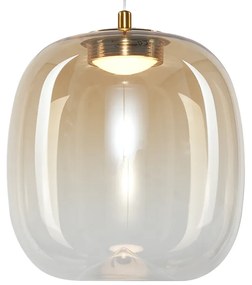 Závesné svietidlo Vaso, 1x jantárové sklenené tienidlo, (fi 15cm), g