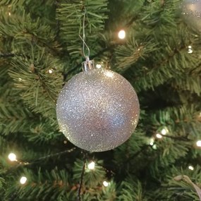 DECOLED Plastové koule, prům. 8 cm, 20x stříbrná
