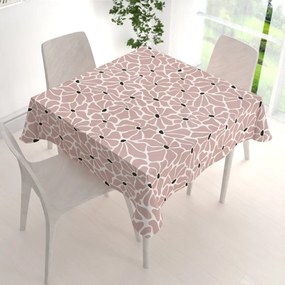Biante Bavlnený štvorcový obrus Sandra SA-483 Hnedoružové designové kvety na bielom 40x40 cm