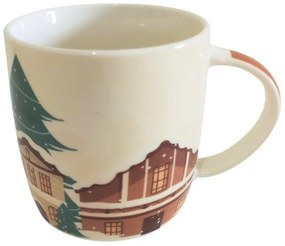 Home Elements Porcelánový hrnček s vianočným dizajnom Mesto 300 ml v darčekovom balení
