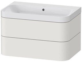 DURAVIT Happy D.2 Plus c-shaped závesná skrinka s nábytkovým umývadlom bez otvoru, 2 zásuvky, 775 x 490 x 480 mm, nordická biela matná lakovaná, HP4347N3939