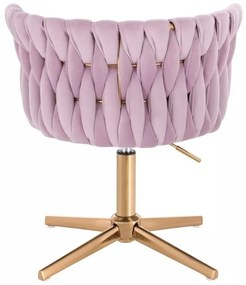LuxuryForm DESIGN Stolička LYON VELUR na zlatom kríži - levanduľa