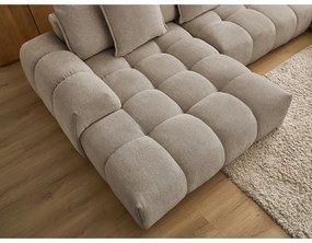 Taupe ženilková rozkladacia/s úložným priestorom rohová pohovka (pravý roh/do tvaru "U") Everest – Bobochic Paris