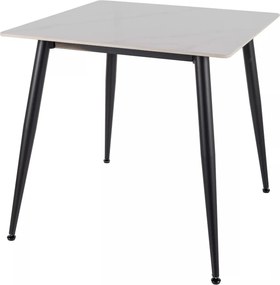 Jedálenský stôl Rion 80 cm keramika biely mramor/čierny