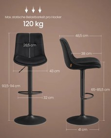 Set dvoch barových stoličiek LJB198BH01 (2ks)