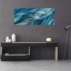 Obraz - Modrobiele vlnky (120x50 cm)