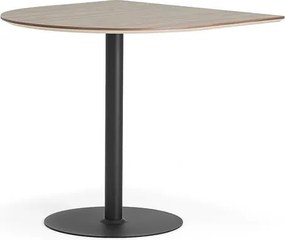Barový stôl METRIC, polovičný ovál, 1000x1000x900 mm, čierna/orech