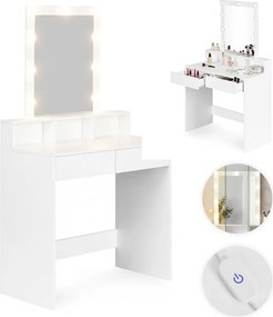 Toaletní stolek s LED osvětlením Cirko 80 cm bílý