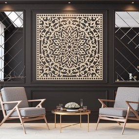 SENTOP | Drevená štvorcová mandala - elegantná dekorácia do obývačky | SENTOP PR0514