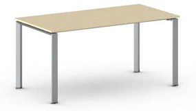 Rokovací stôl INFINITY so sivostriebornou podnožou 1600 x 800 x 750 mm, breza