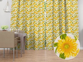 Biante Bavlnený záves Sandra SA-602 Slnečnice na bielom 150x250 cm