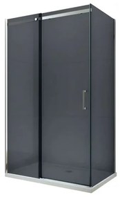Mexen OMEGA sprchovací kút 150x70cm, 8mm sklo, chrómový profil-šedé sklo, 825-150-070-01-40