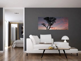 Obraz - Strom a červánky (120x50 cm)