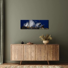 Obraz nočného Sydney (s hodinami) (90x30 cm)