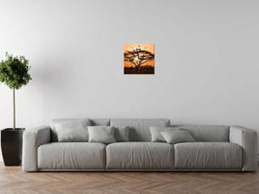 Gario Obraz s hodinami Nádherná africká krajina Rozmery: 30 x 30 cm