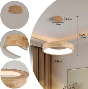 Brilagi - LED luster na lanku FALCON WOOD LED/30W/230V 3000/4000/6000K 45 cm drevo