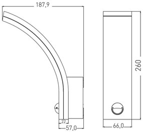 LED vonkajšie nástenné svietidlo so snímačom pohybu a súmraku, 20 W, 230 V, IP65