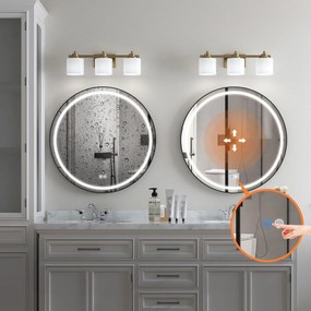 Tutumi Rea, LED zrkadlo 70cm s čiernym rámom MMJ P11396, HOM-05513